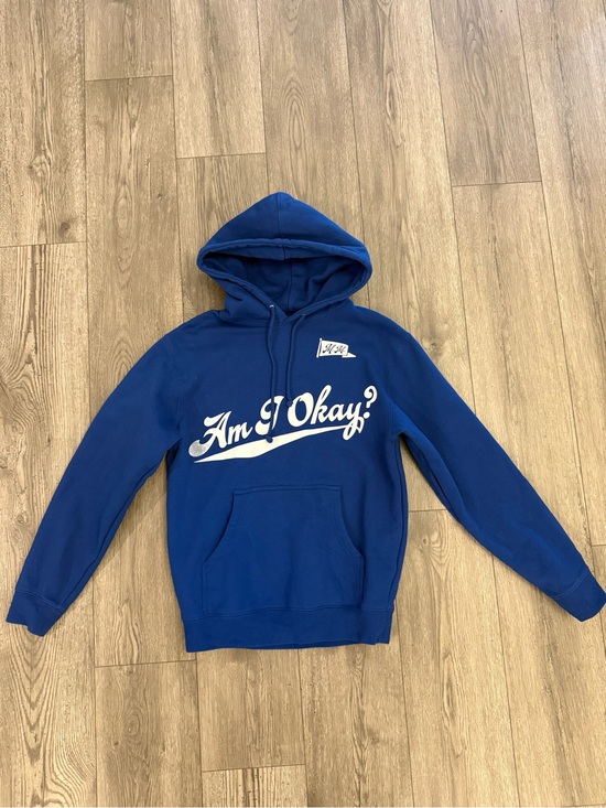 Megan Moroney Tops - Megan Moroney Blue Oversized Am I Okay Fleece Size: Small Hoodie Pullover Jacket